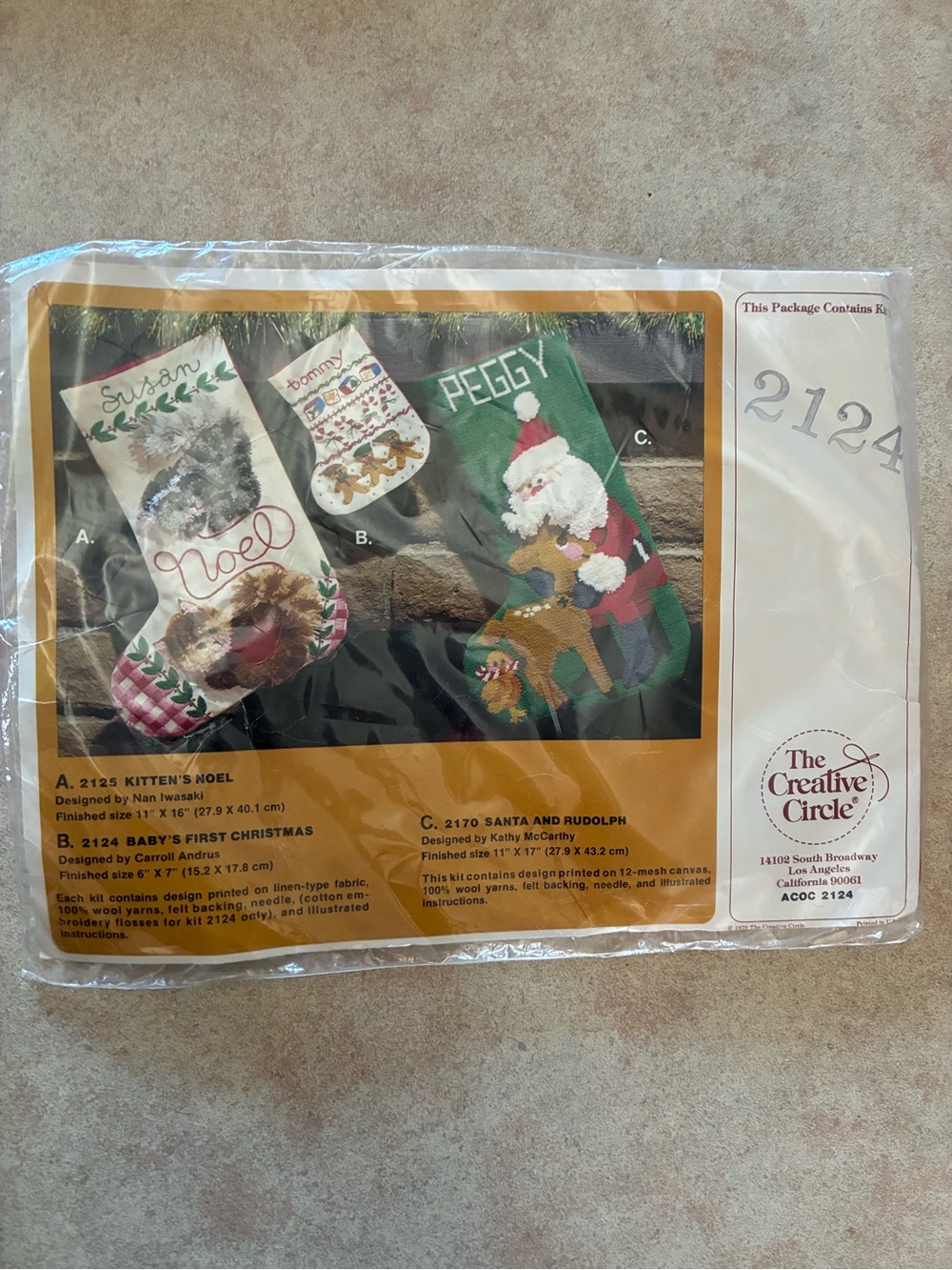New The Creative Circle "Baby's 1st Christmas" Stocking Stitching Kit